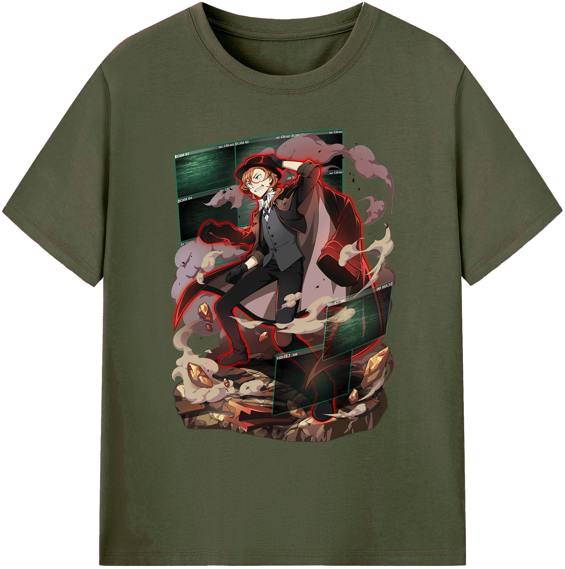 （画像用） 文豪ストレイドッグス Bungo Stray Dogs 綿100％ メンズ半袖Tシャツ｜肌触りやわらか＆通気性